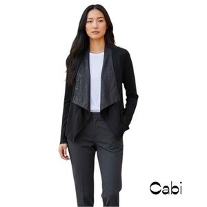 CAbi Black Embossed Jacket Blazer NWOT Size M